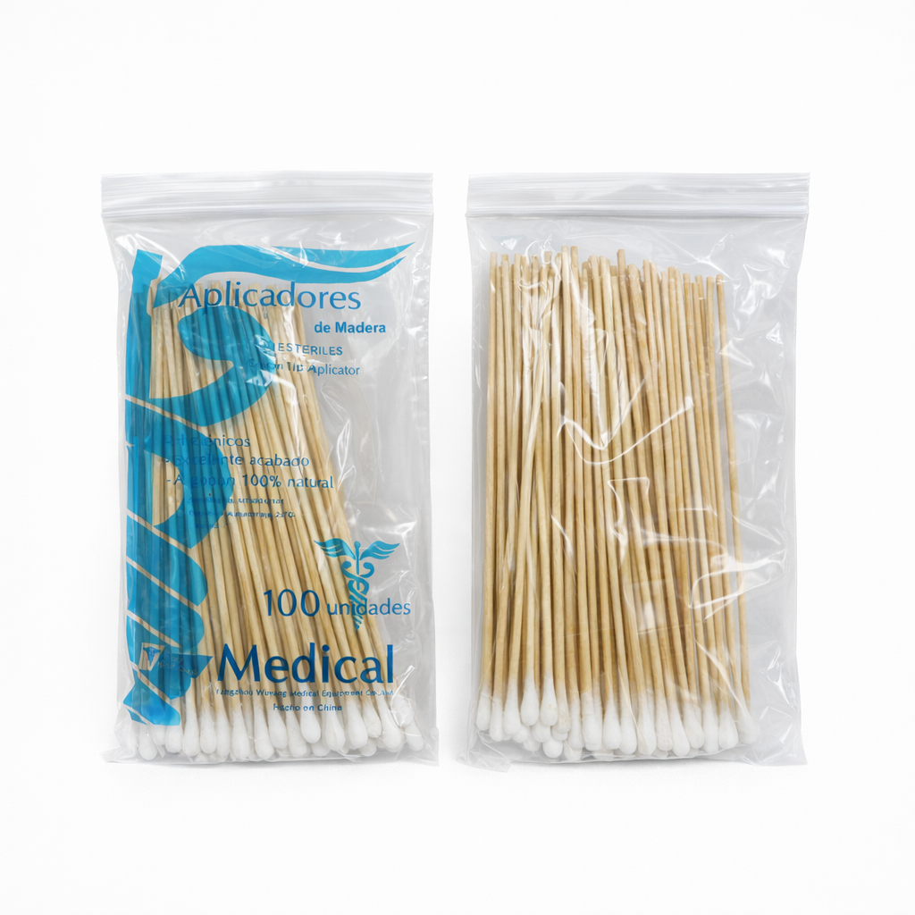 Aplicador con algodón no estéril 6 pulgs
