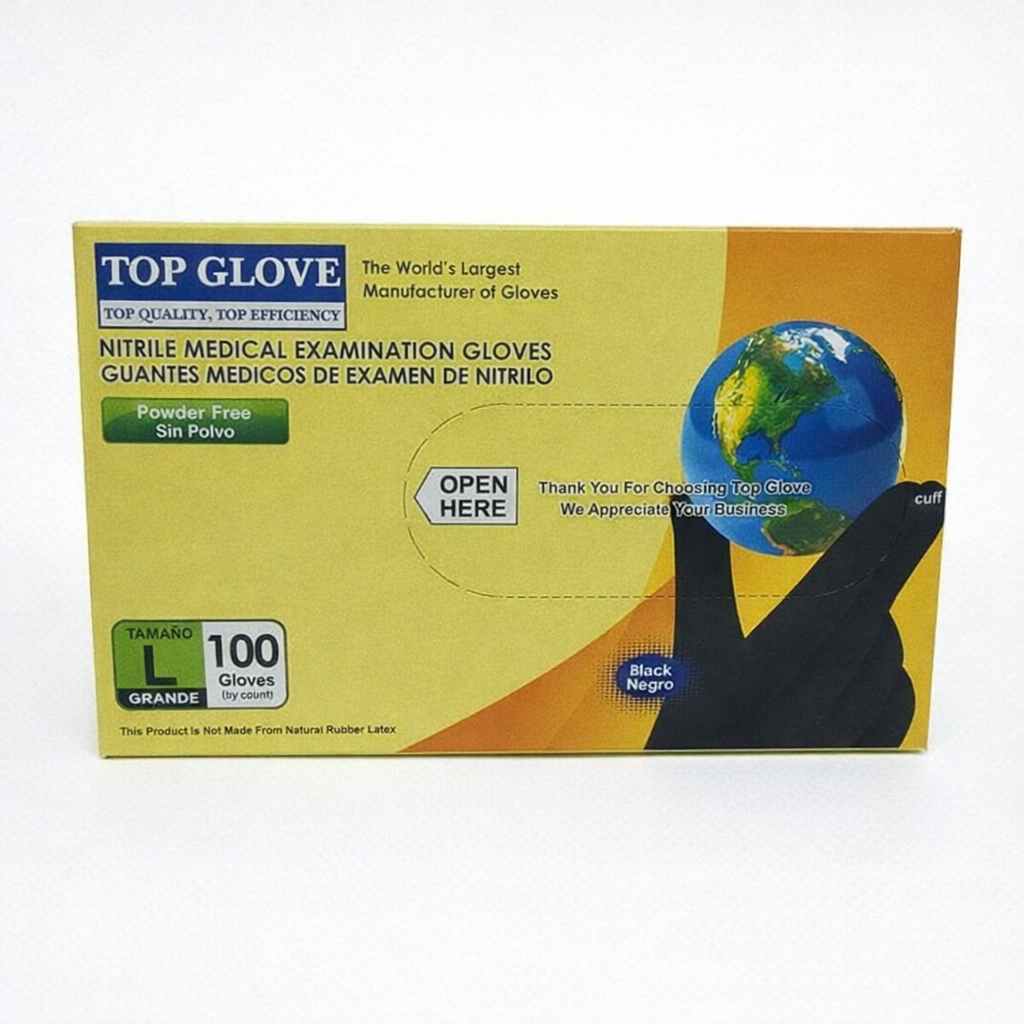 Guantes de Nitrilo sin polvo Large Negro