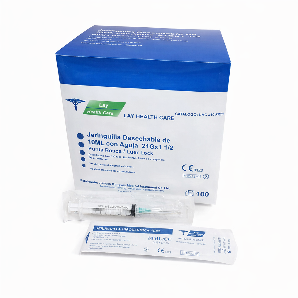 Jeringuilla Desechable 10cc con aguja 21Gx 1 1/2