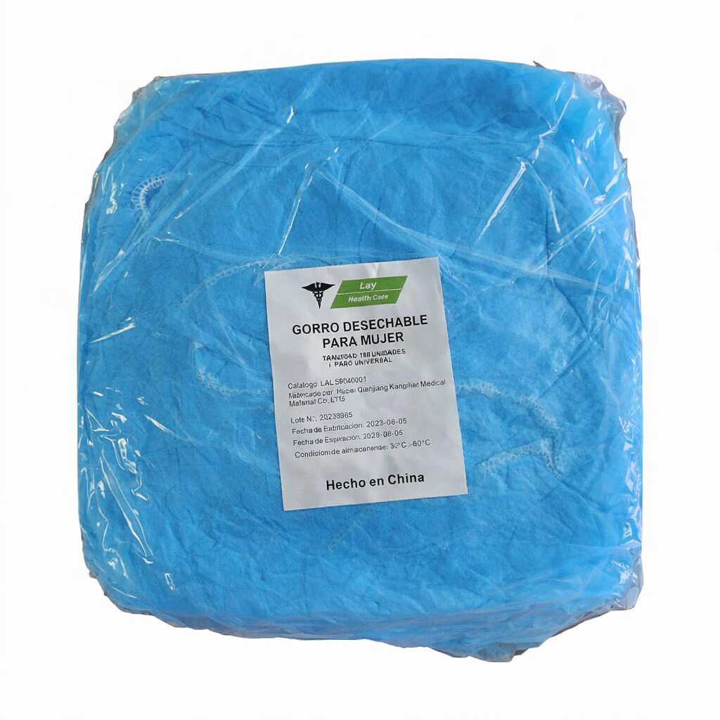 Gorro para enfermera, tipo torta, azul